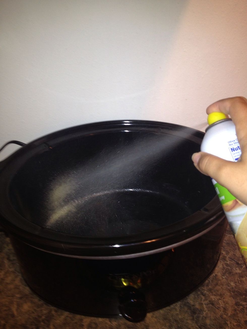 Spray the pot to avoid sticking.