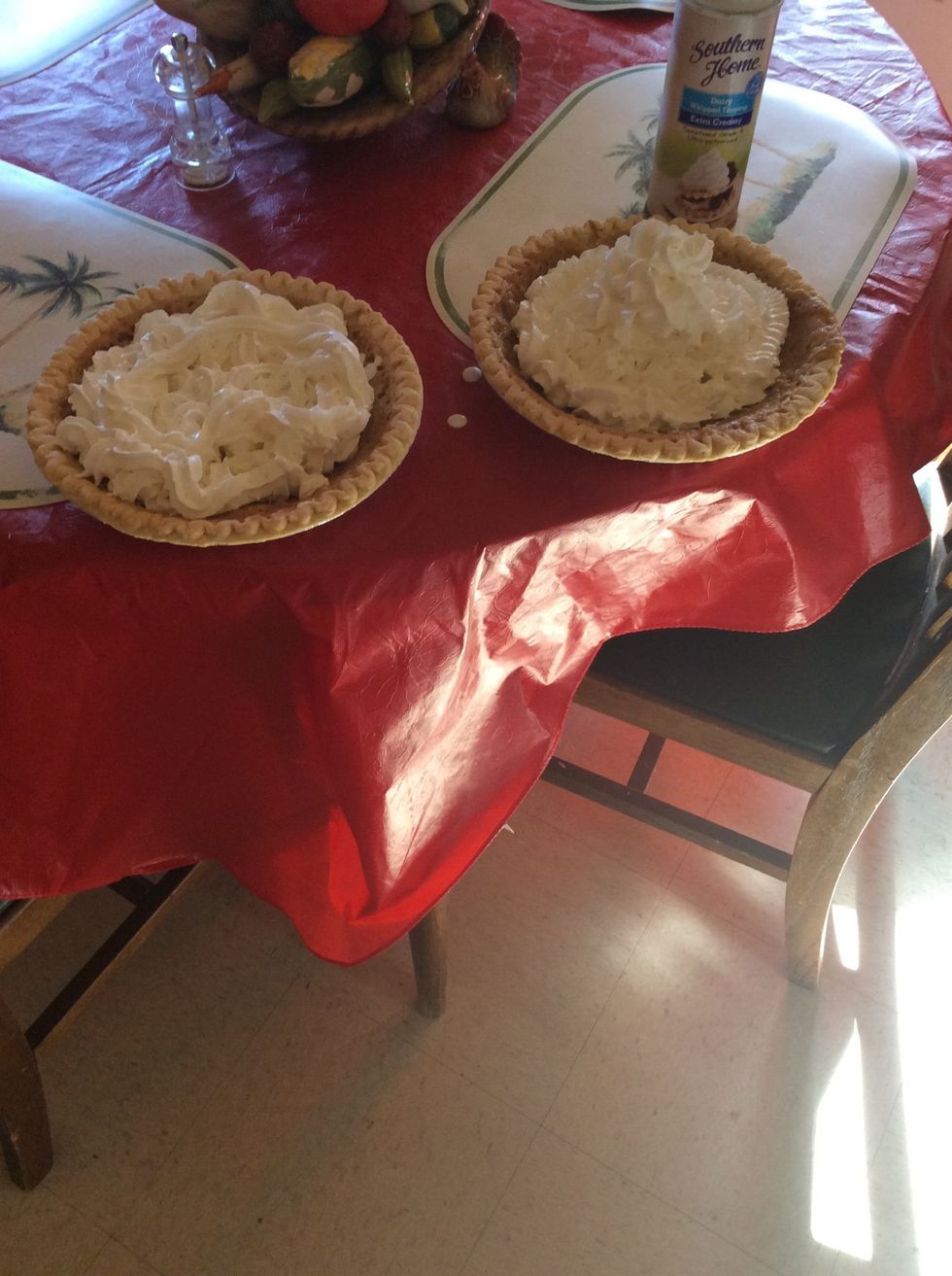 Spray whipped cream in the middle.