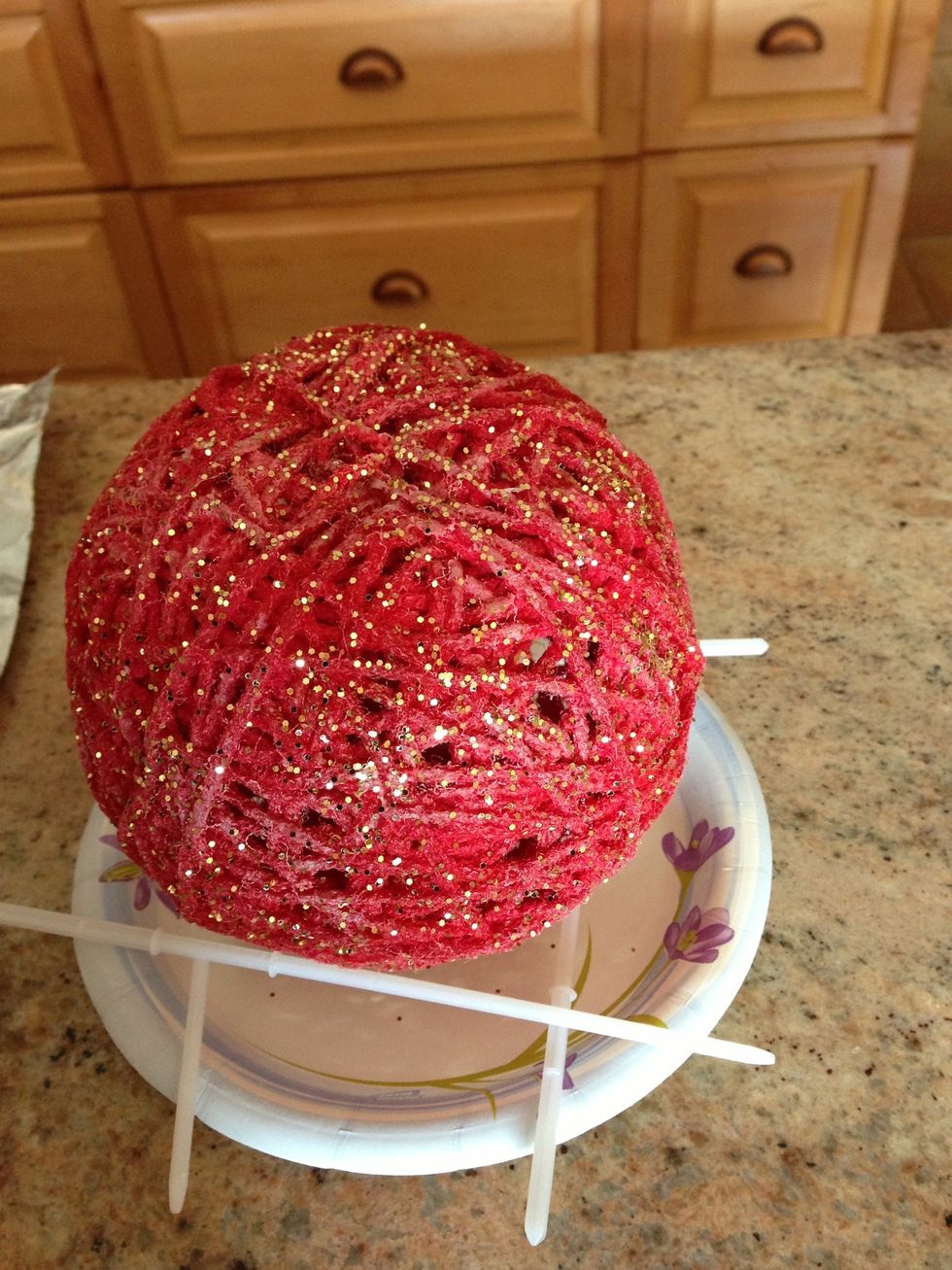 Spray with adhesive and sprinkle glitter