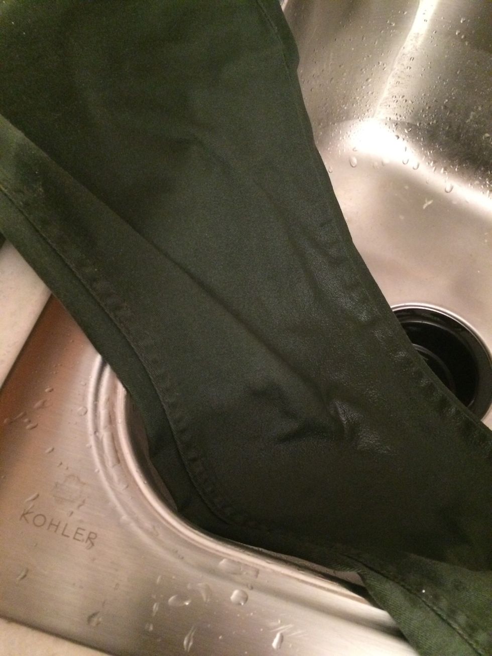 spray with hot water