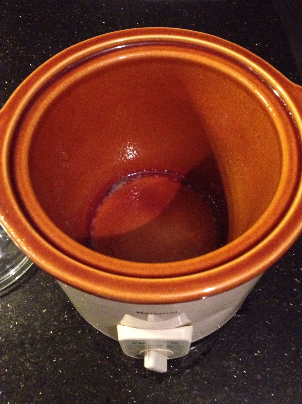 Spray your crock pot with Pam.