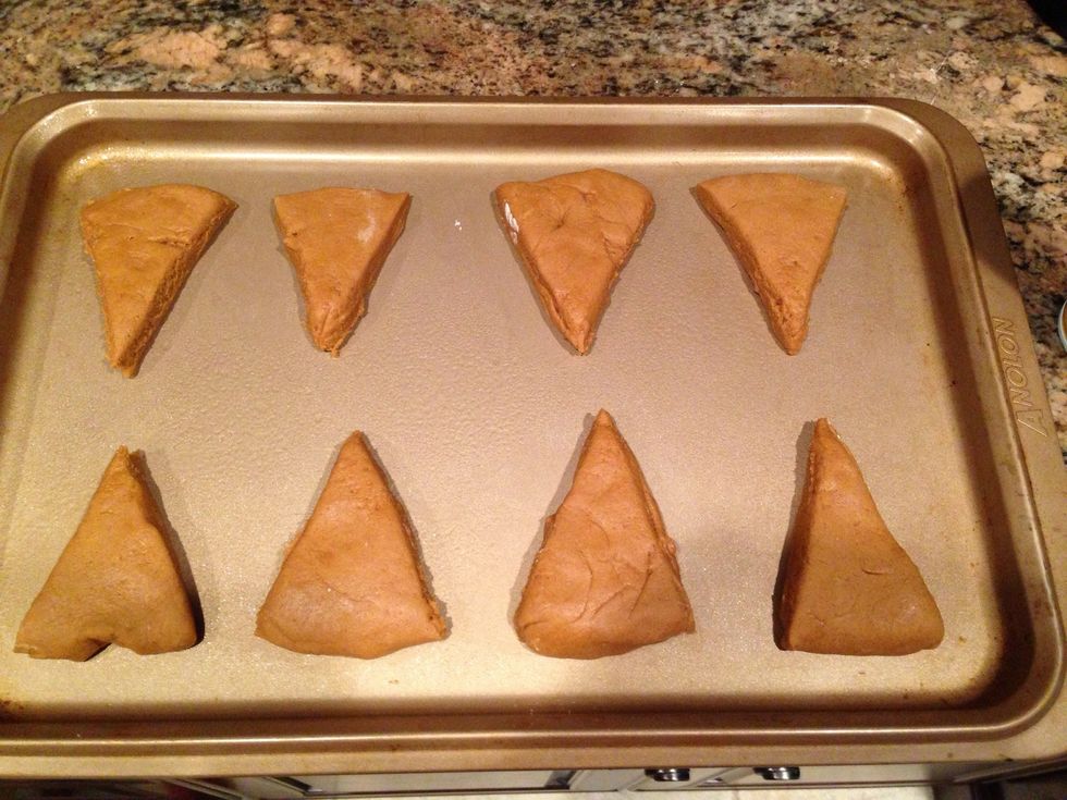 Spray your pan and lay them on your pan about a few inches apart.