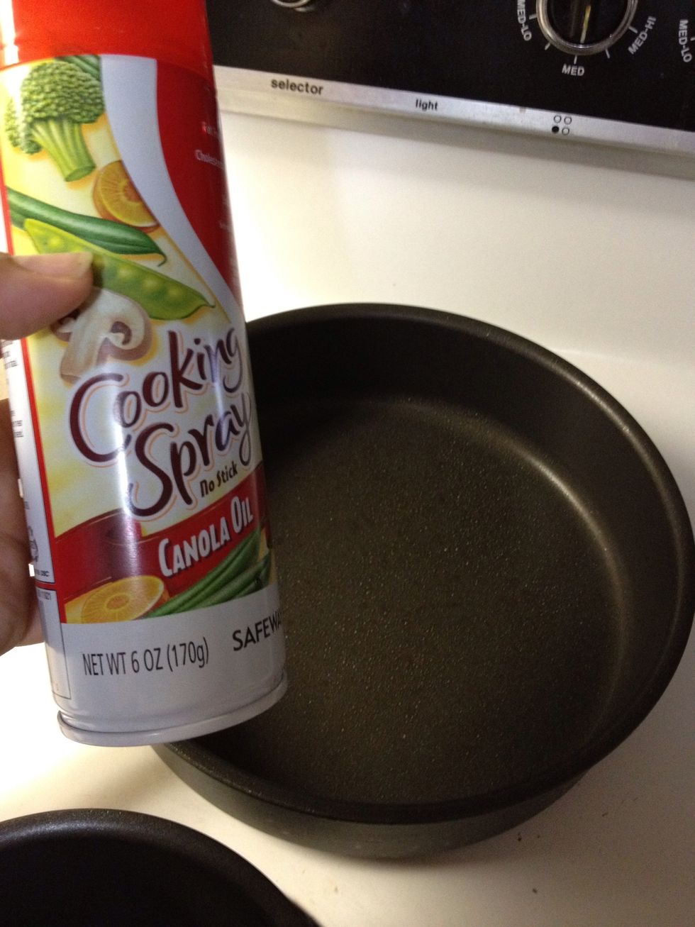Spray your pan to keep your chicken from sticking.