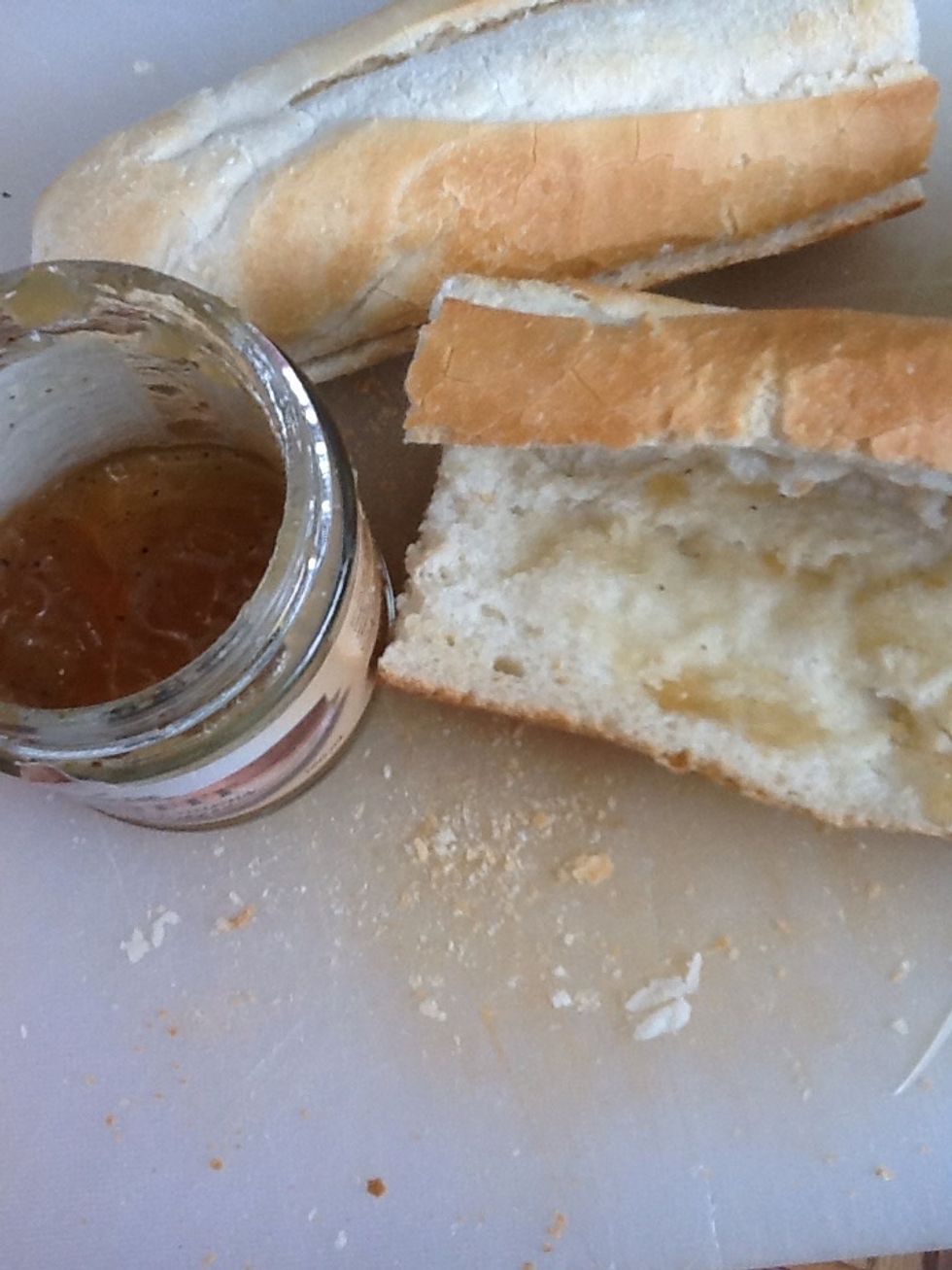 Spread a thin layer of onion confit on the bread if you have some