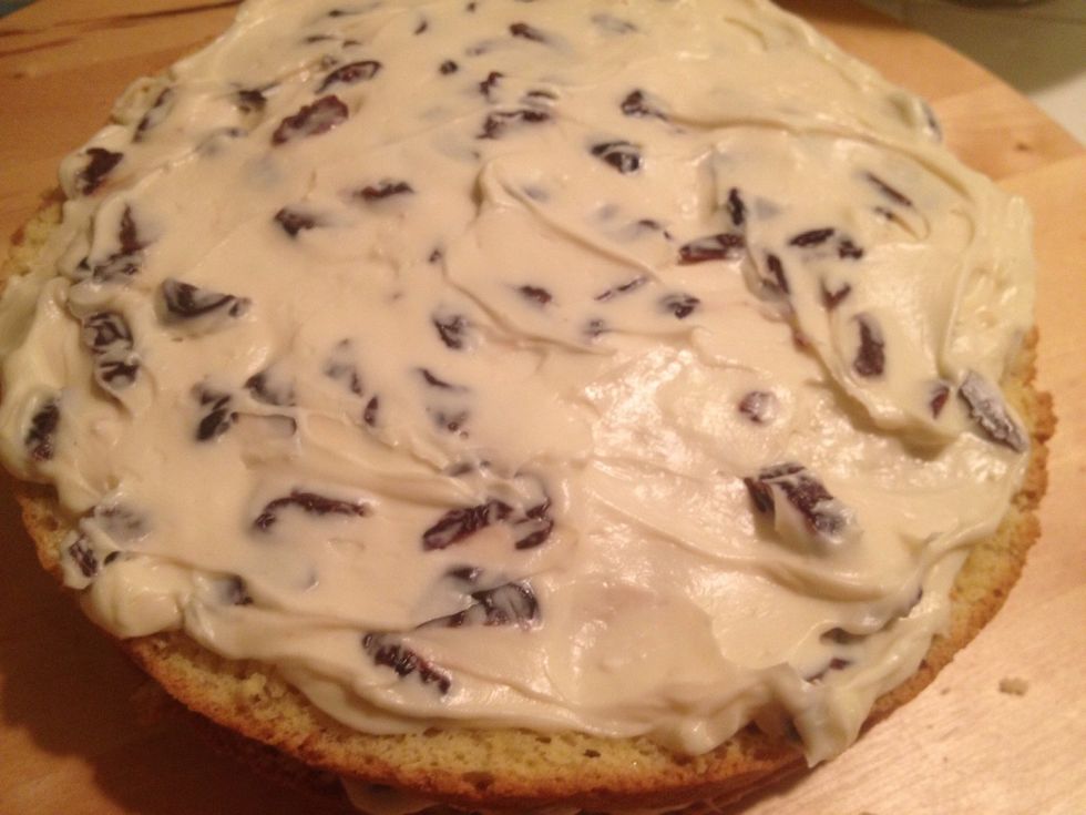 Spread between the cake layers, I usually make 3-4 layers