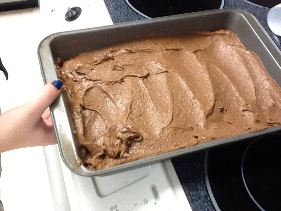Spread evenly among the pan
