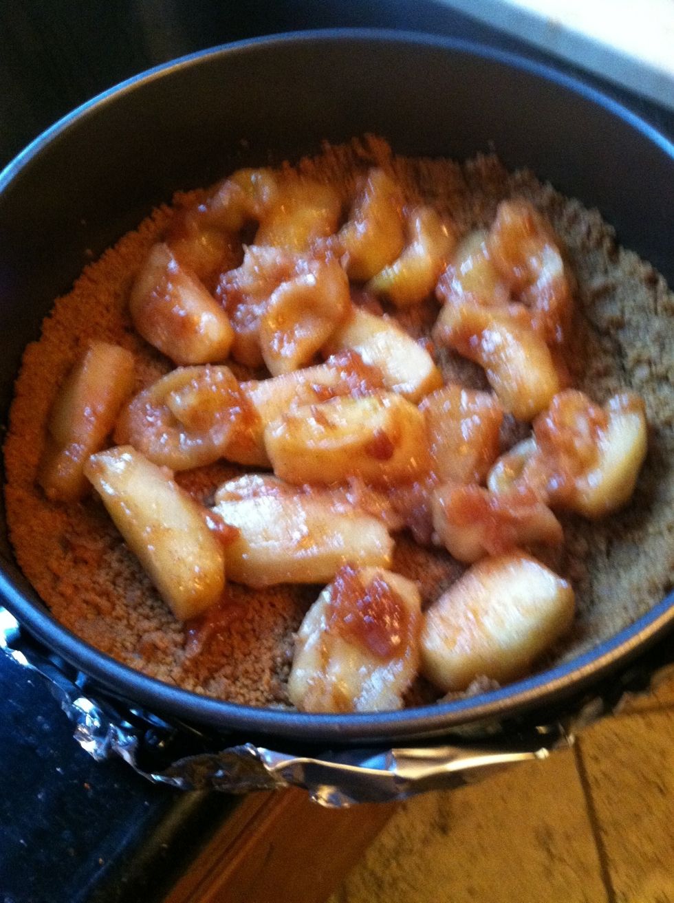 Spread evenly on top of crust. Try to keep them from touching the sides of the pan.