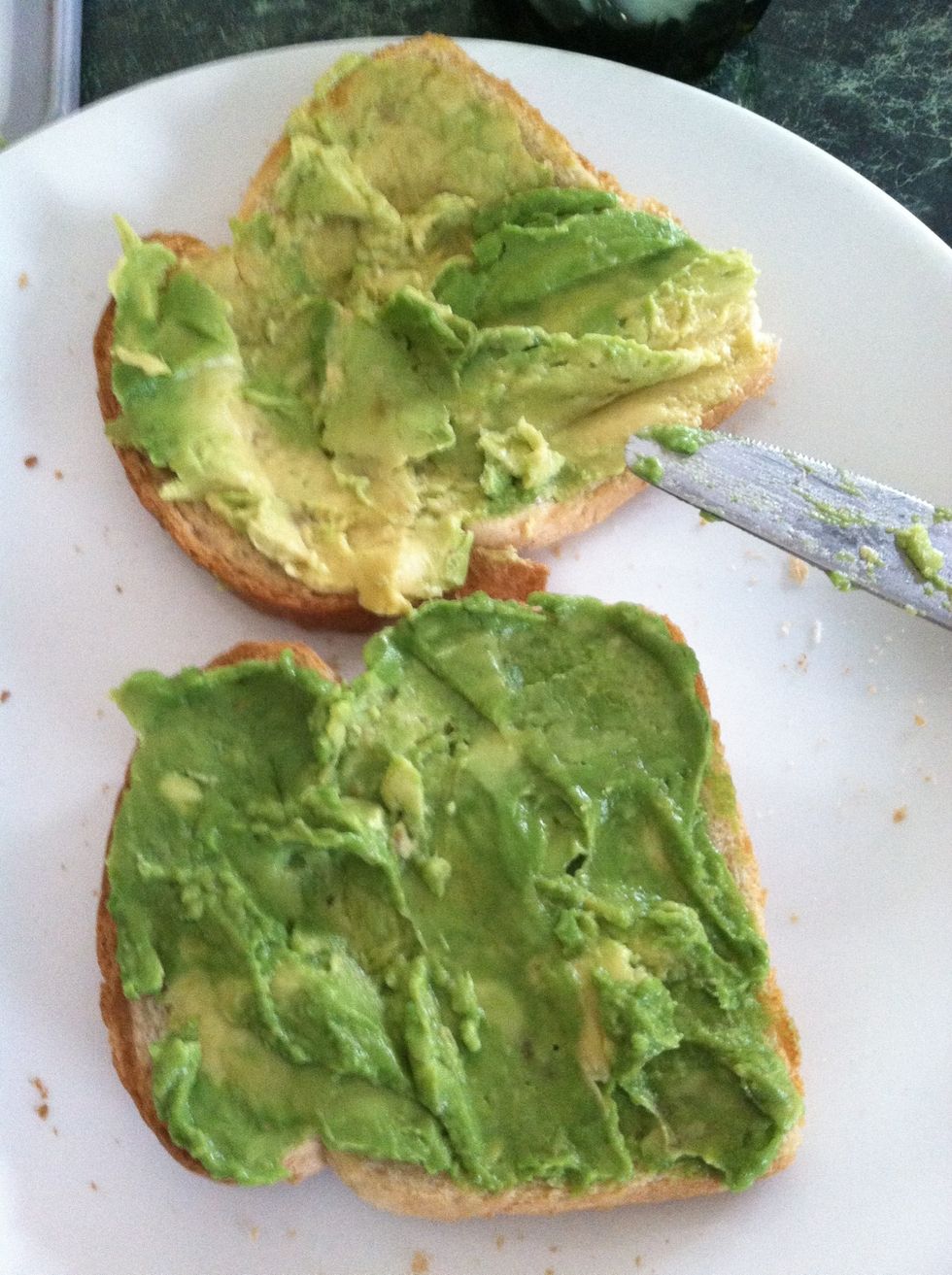 Spread it all over your toast! You can use a lot or a little. As you can see, I like a lot.