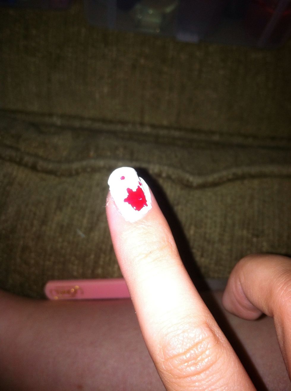 Spread it around a little bit, adding some dots. (Only a few)