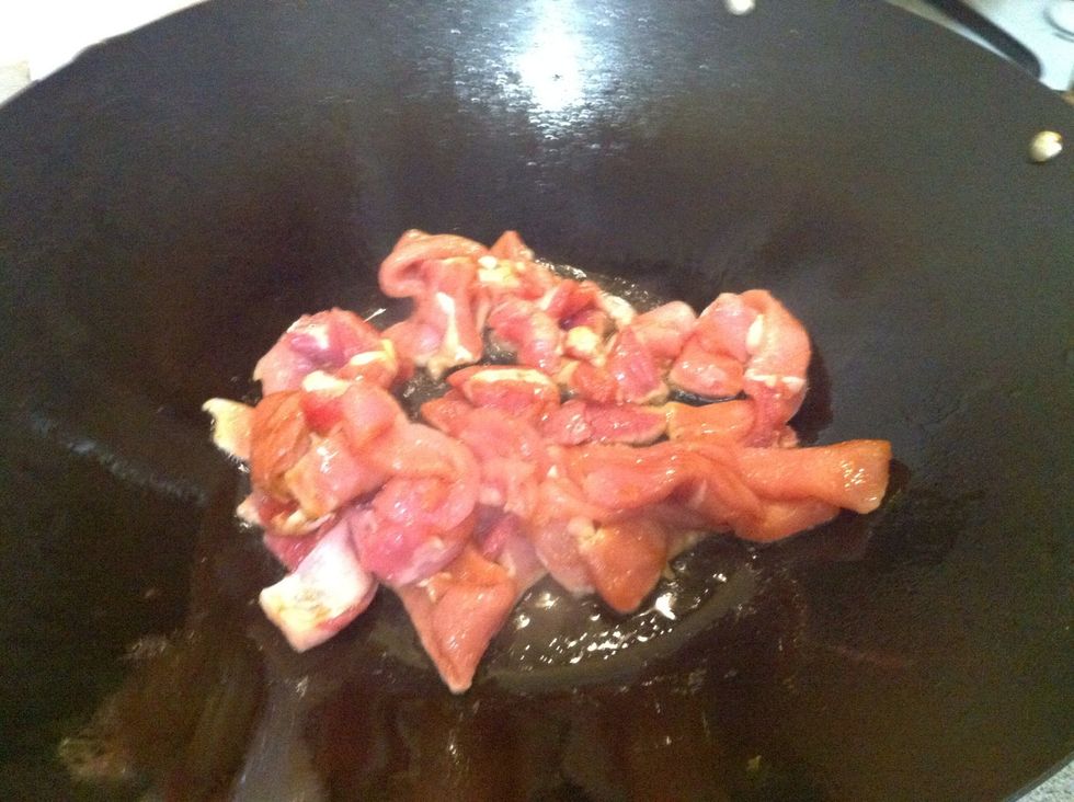 Spread it onto the wok. It will cook fast.