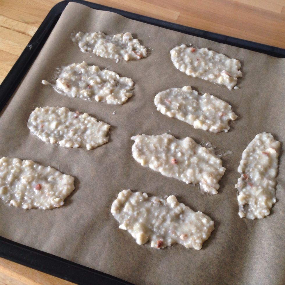 Spread it out on a baking sheet with wax paper on. You can also sprinkle with a little more salt, spice, or parmasan cheese