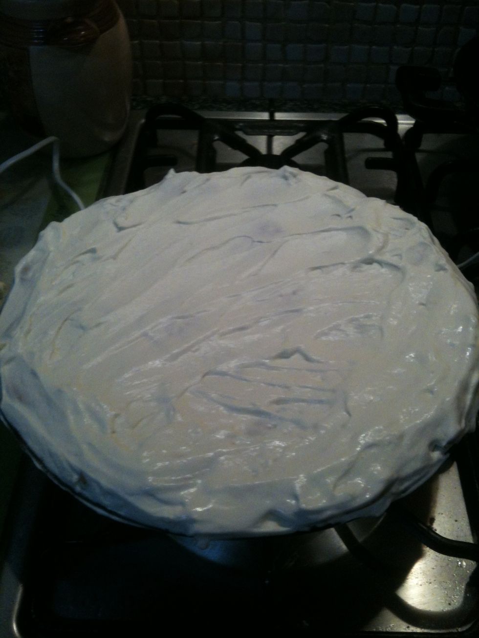 Spread layer of cream.. Add 3rd layer if you wish to
