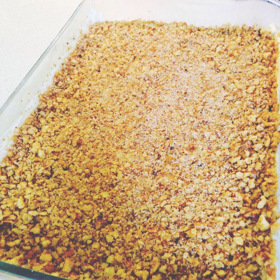 Spread mixture evenly over dough.