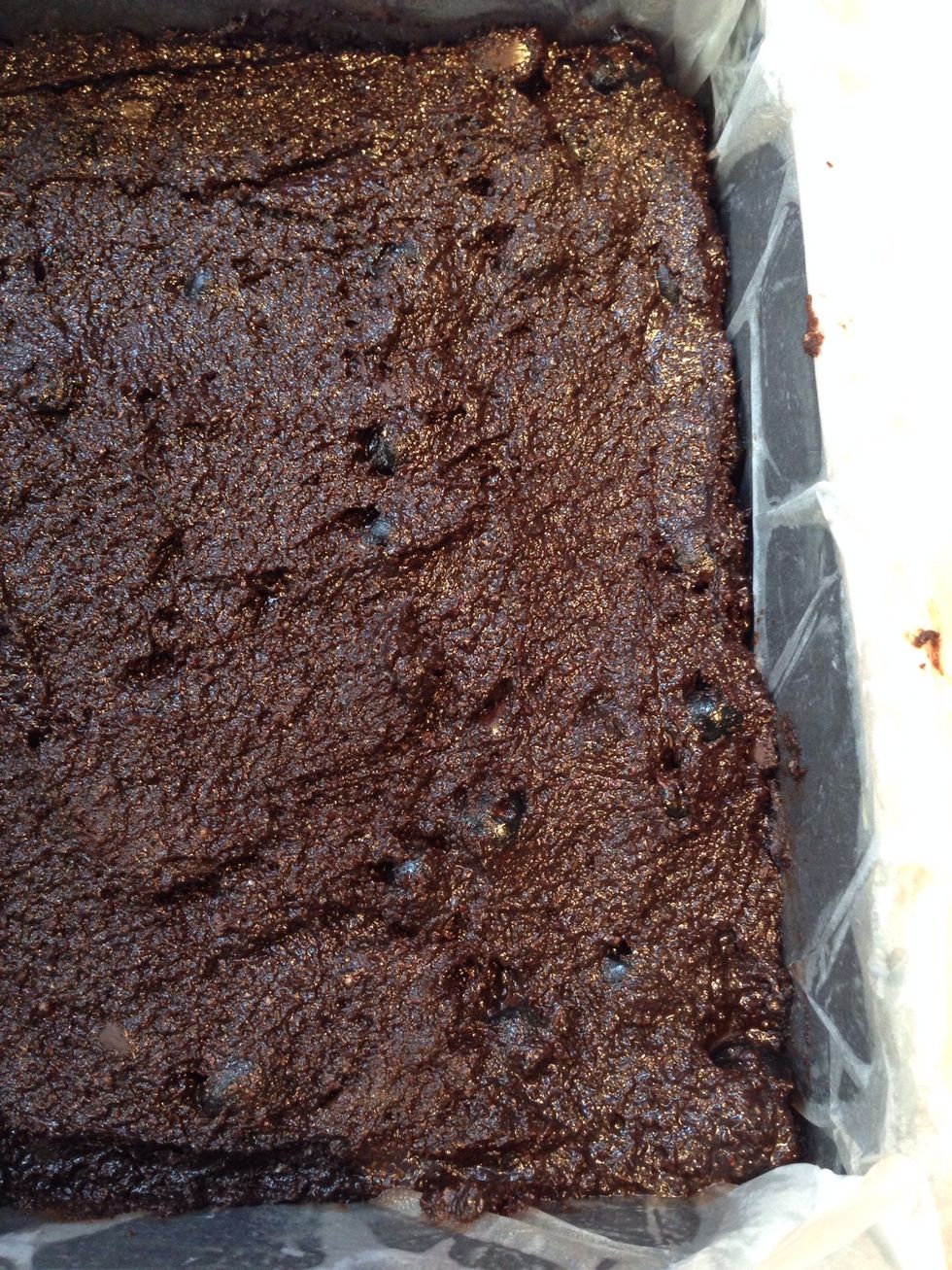 Spread mixture into pan. Bake for approximately 40-45mins.