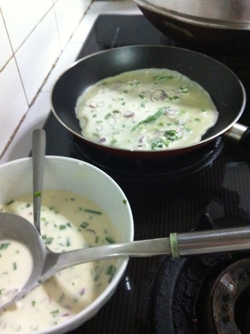 Spread nicely and use SLOW flame no cook