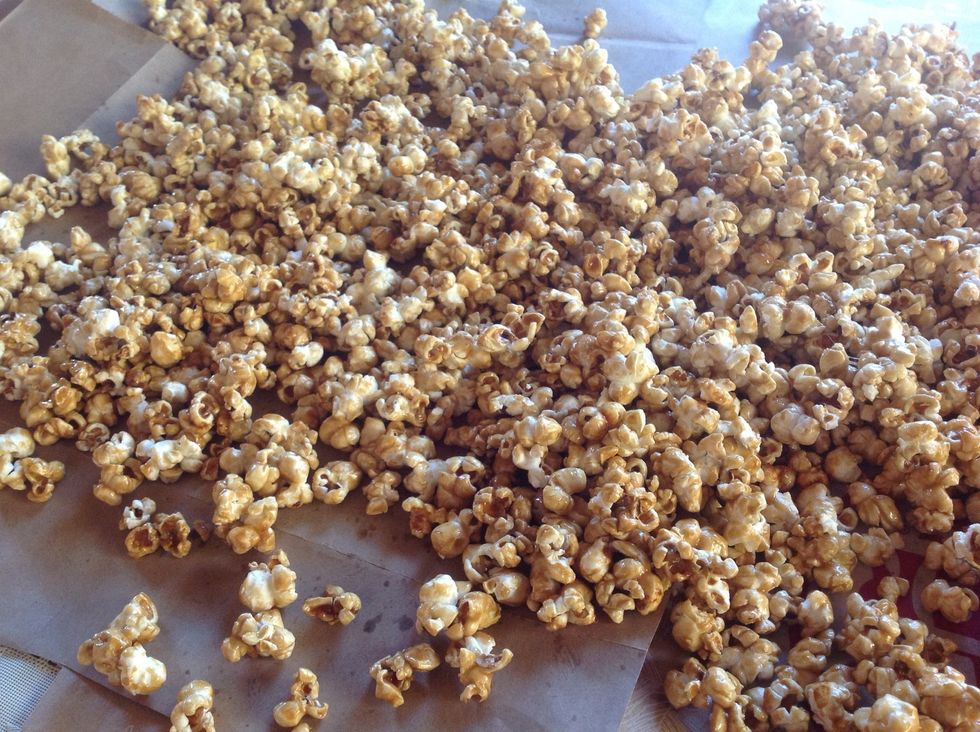 Spread on wax paper or paper bags to cool.