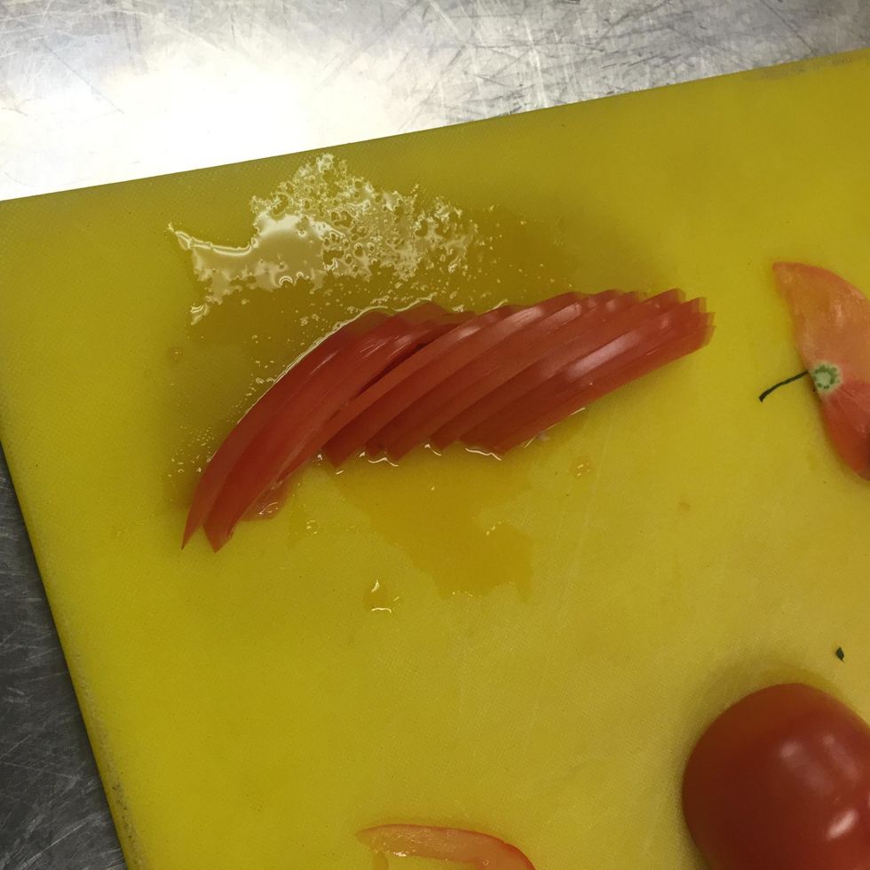 Spread out all the pieces into a line keeping them touching