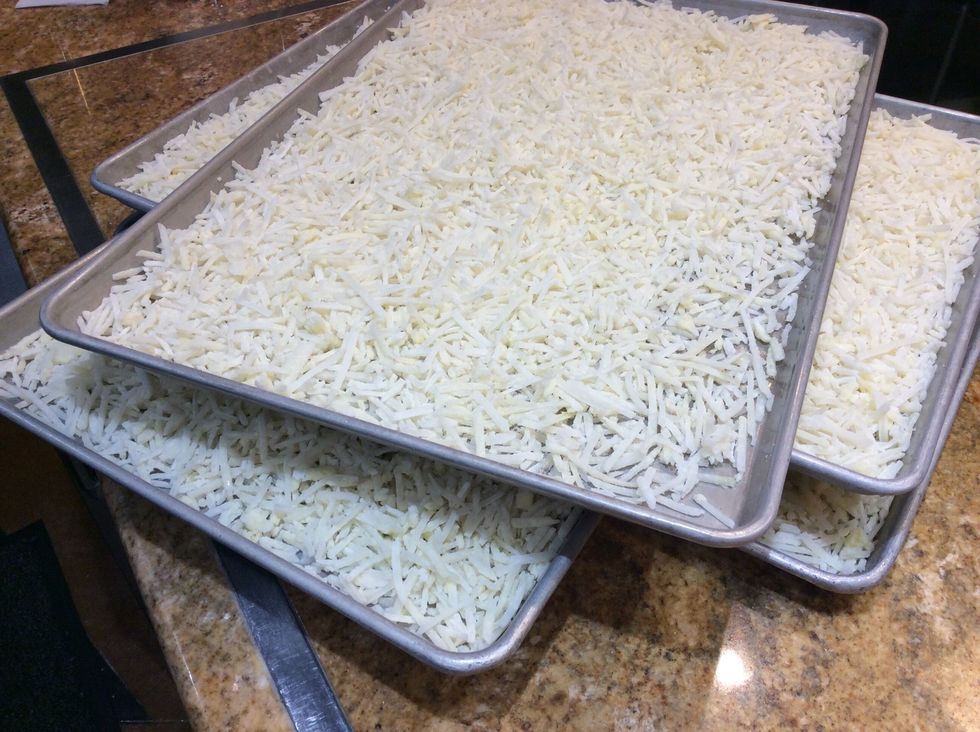 spread out evenly on a sheet tray