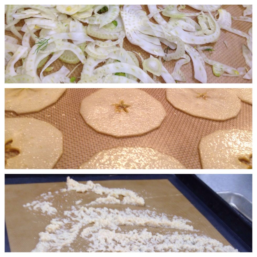 Spread out on silpat mats on a sheet tray