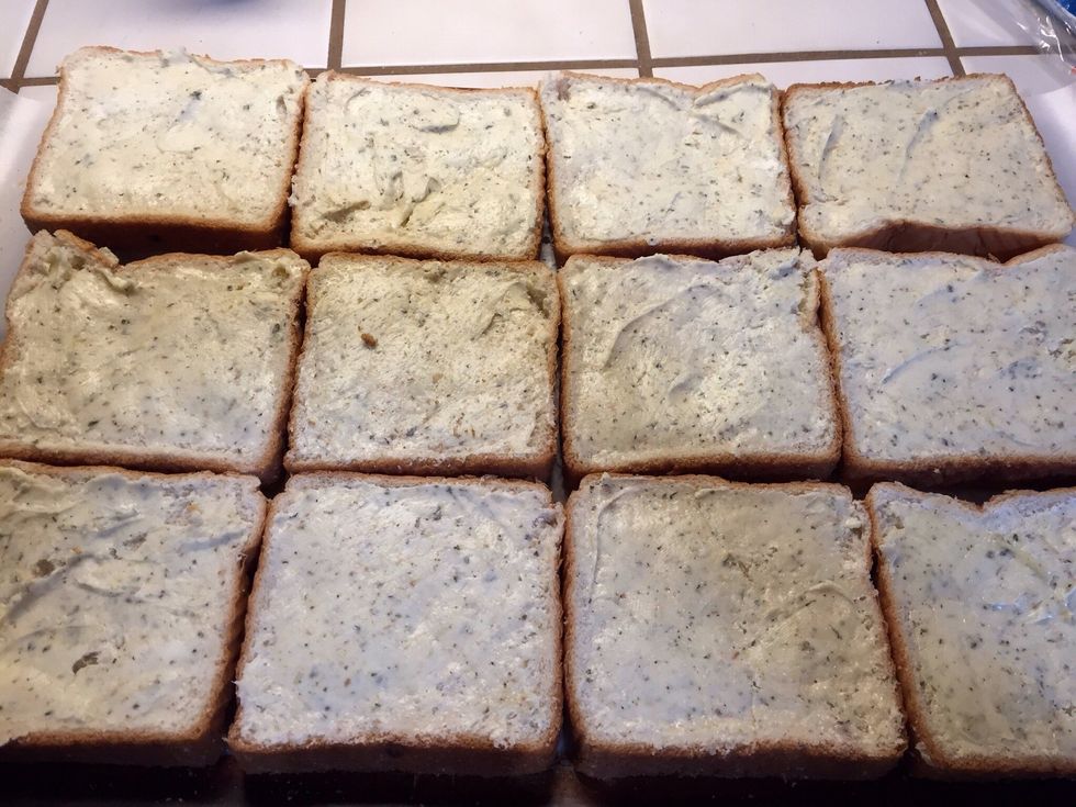 Spread over entire loaf.