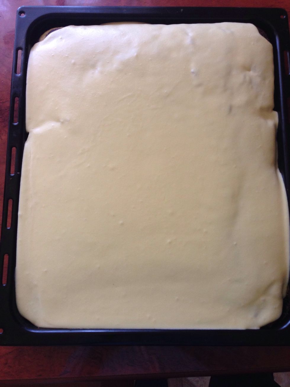 Spread over the sponge
