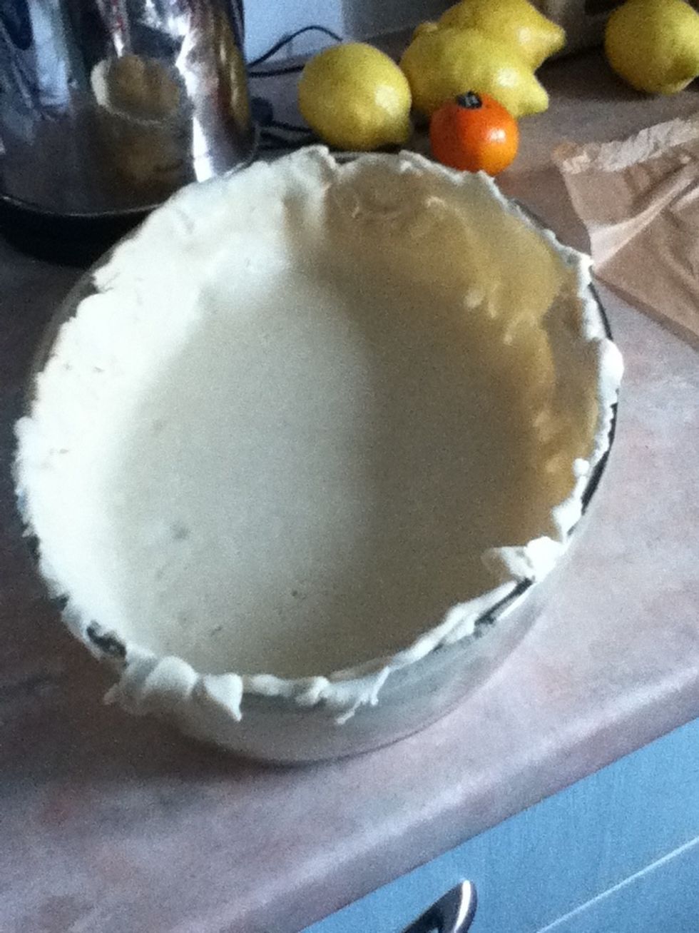 Spread pastry out into an oven proof 20cm dish.