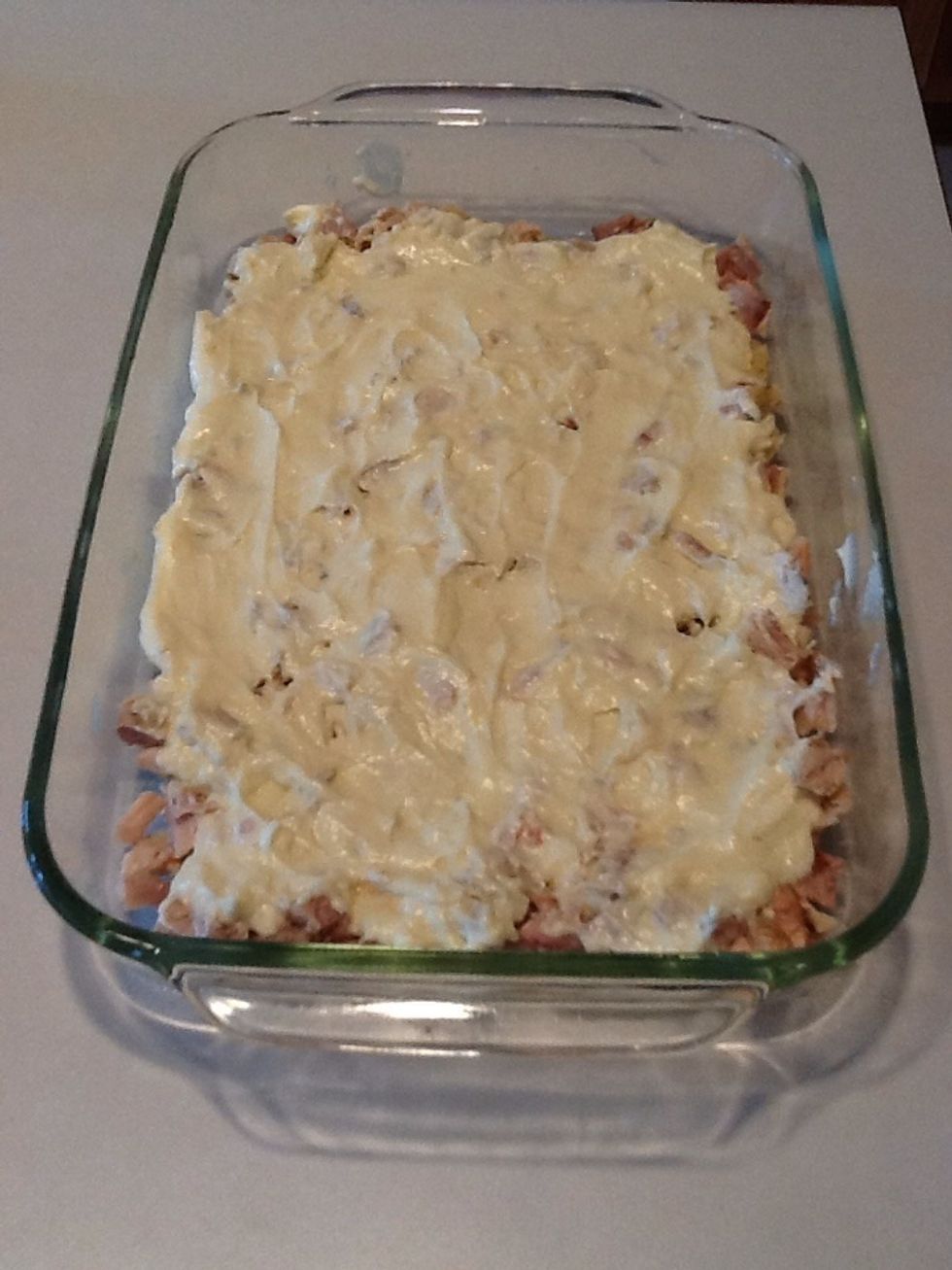 Spread sauce over the chicken.