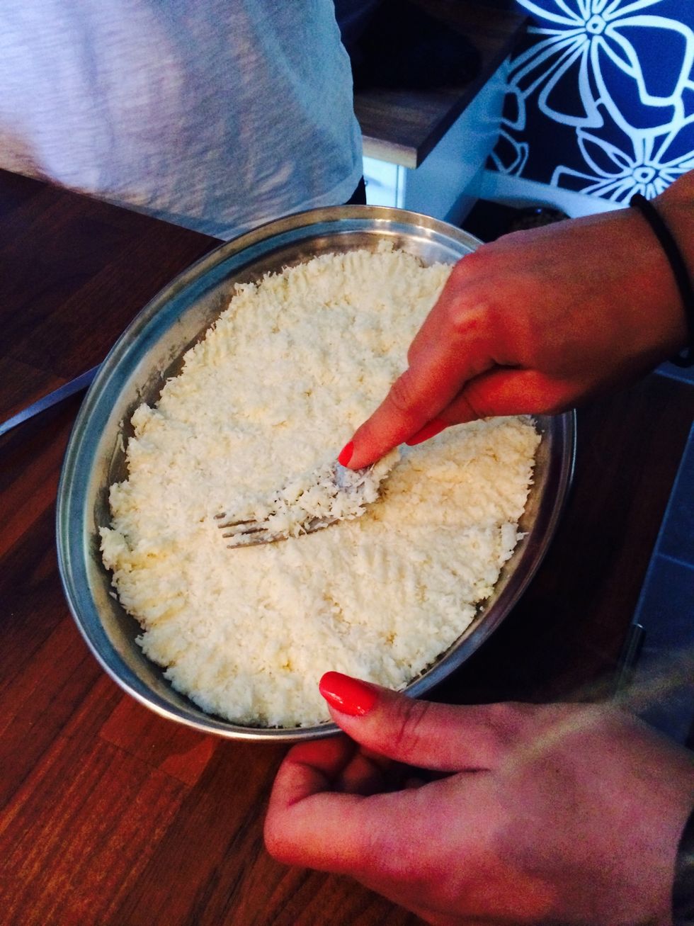 Spread the batter onto the baking tray \ud83d\udc40