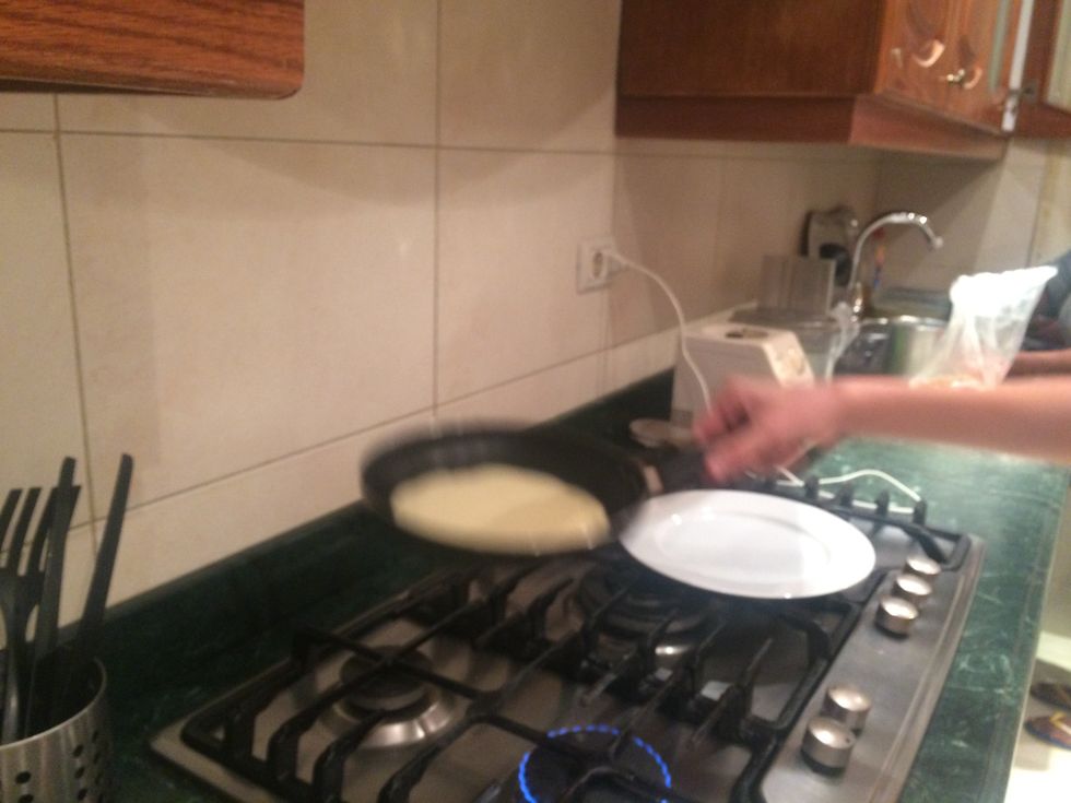 spread the crepe sauce