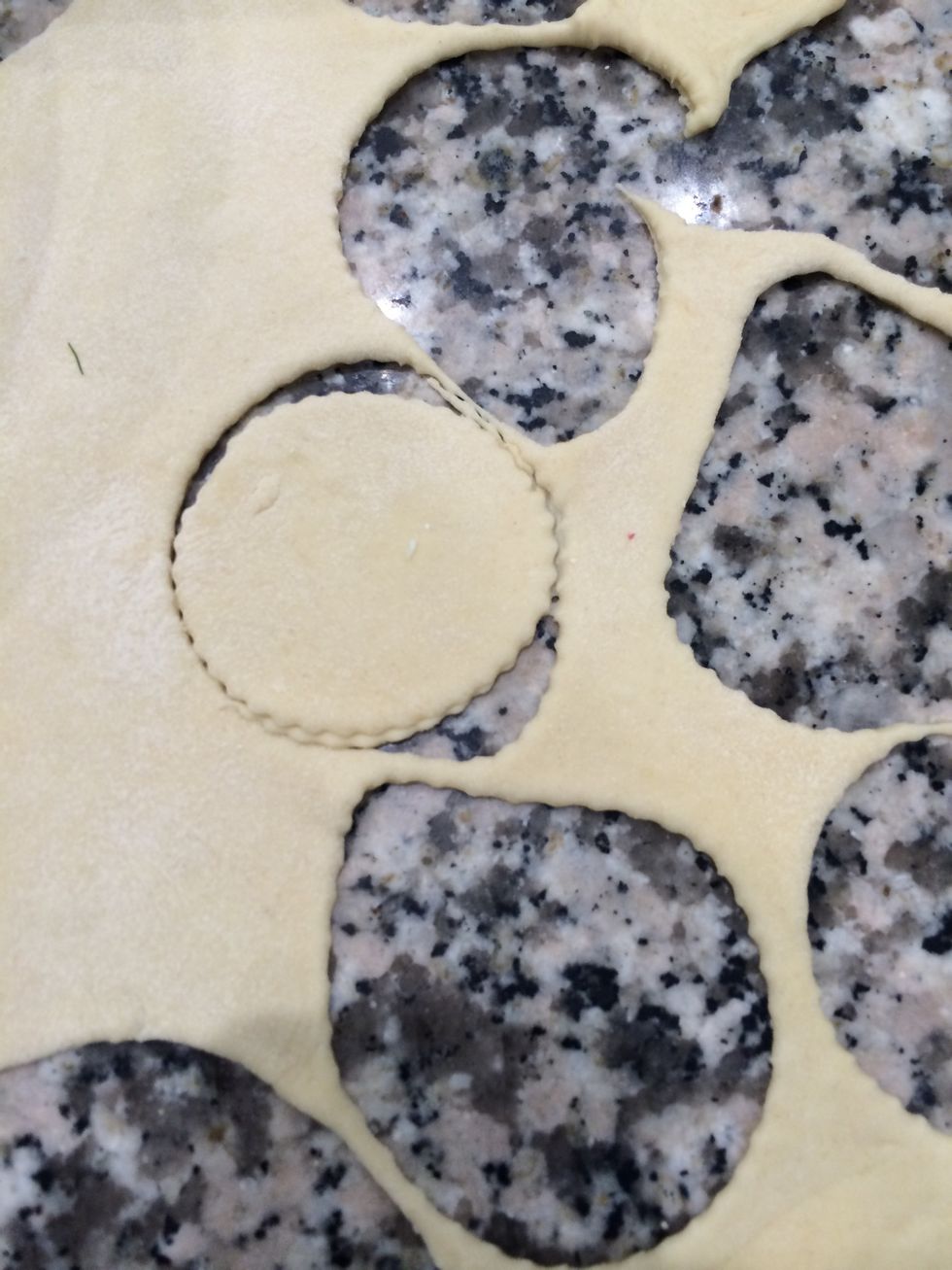 Spread the dough and cut circles. Here I am using a 6 cm circle
