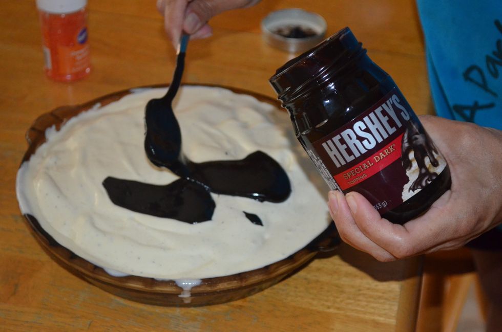 Spread the hot fudge on the icecream