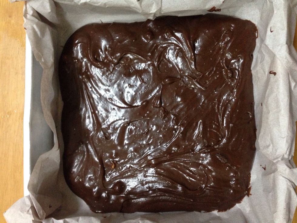 Spread the mixture and put it in a 190 degree celcius oven for about 20 to 25 minutes