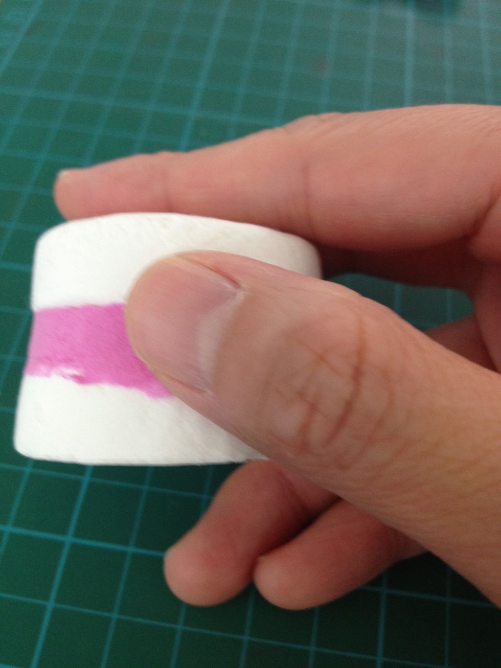 Spread the pink smoothly around.