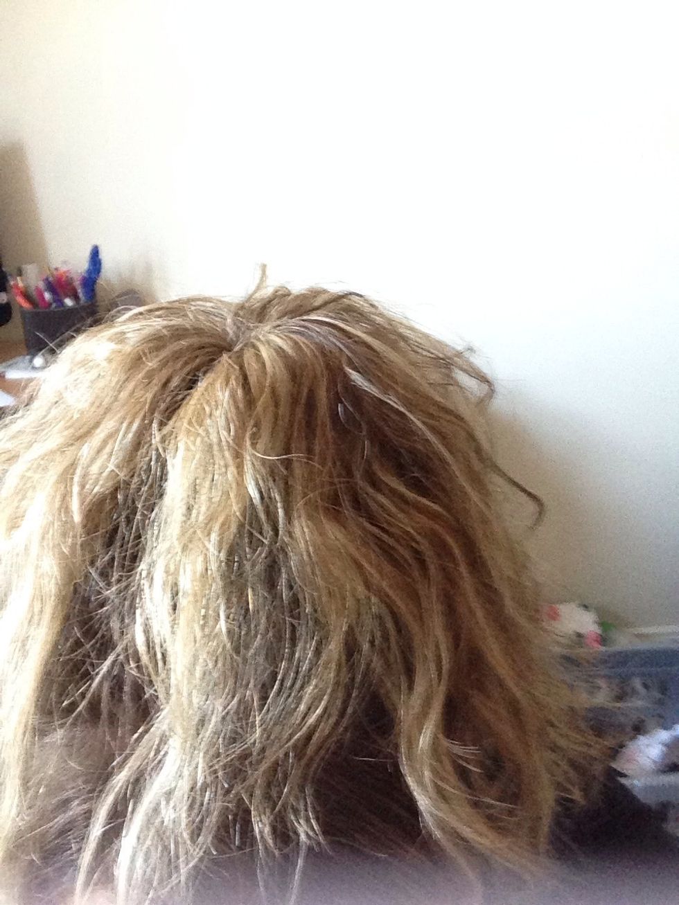 Spread your hair around it like this