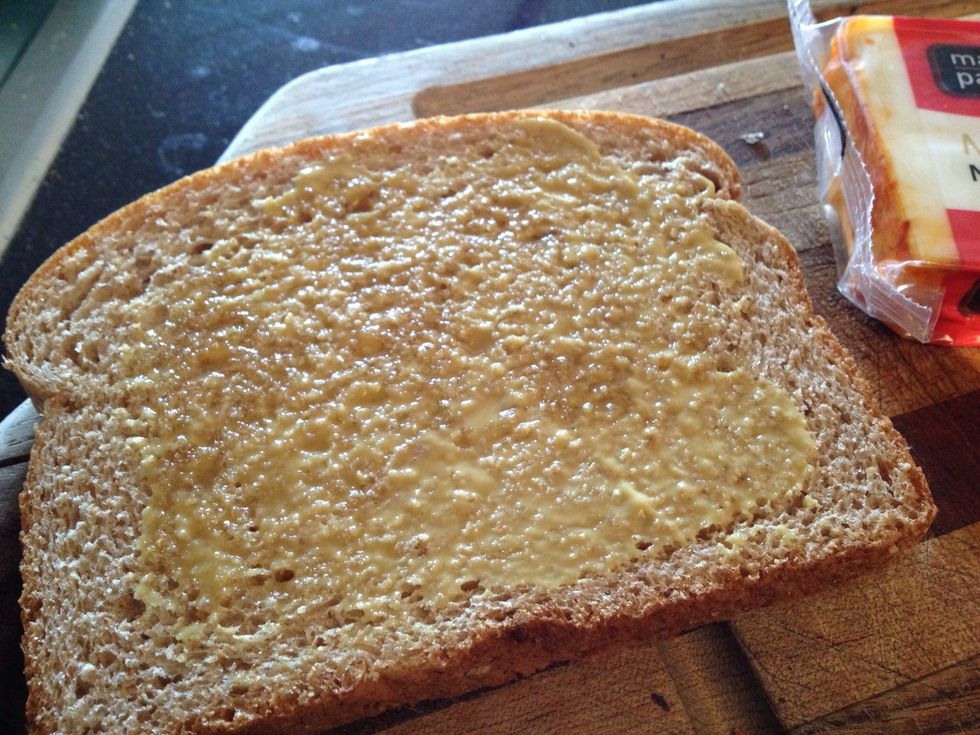 Spread your honey mustard mix on the other slice