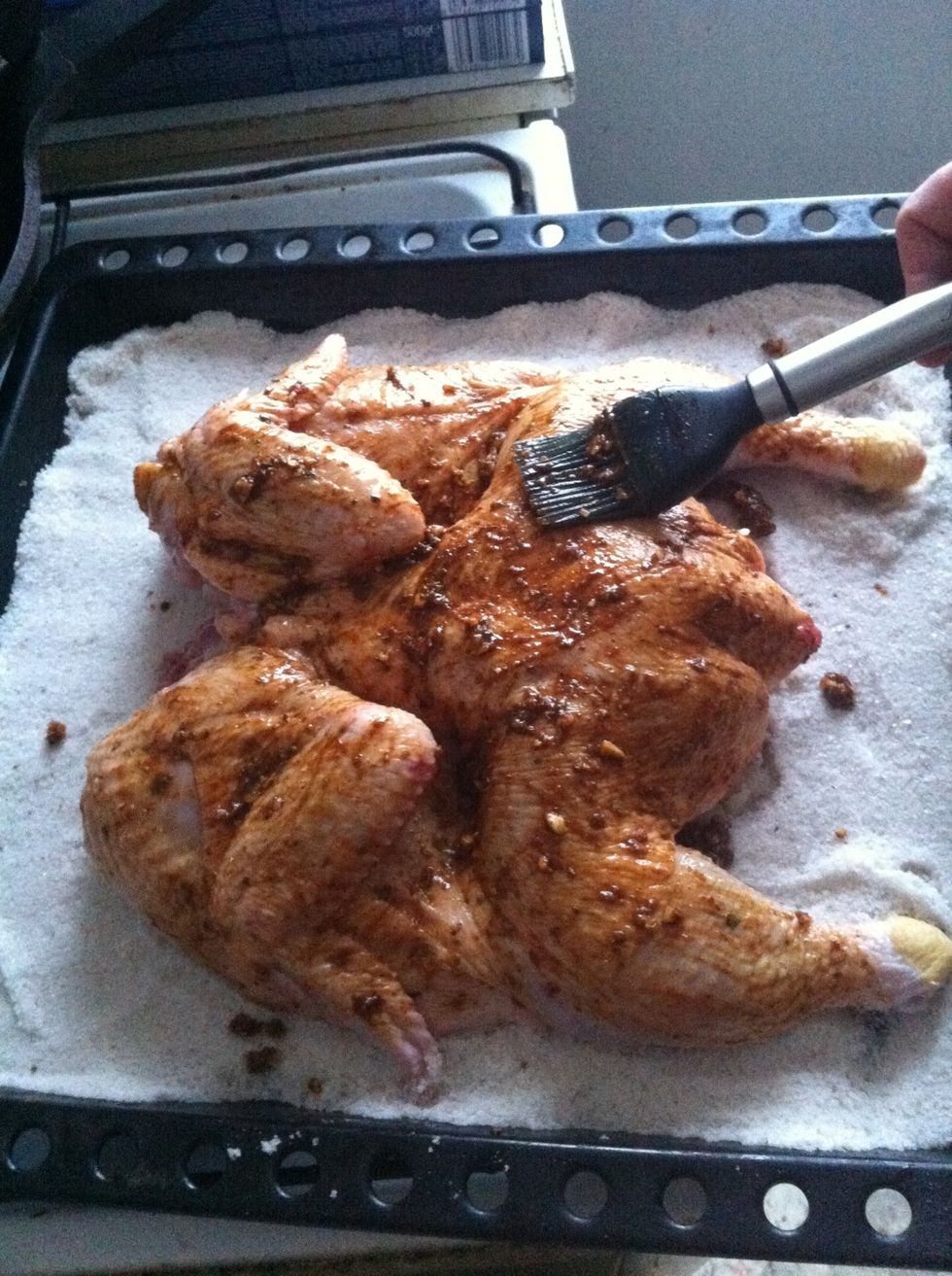 Spread your spice mix on your chicken