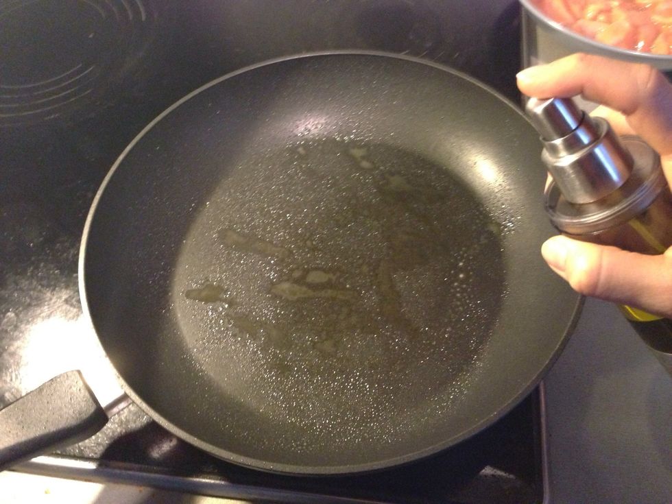 Sprey the frying pan
