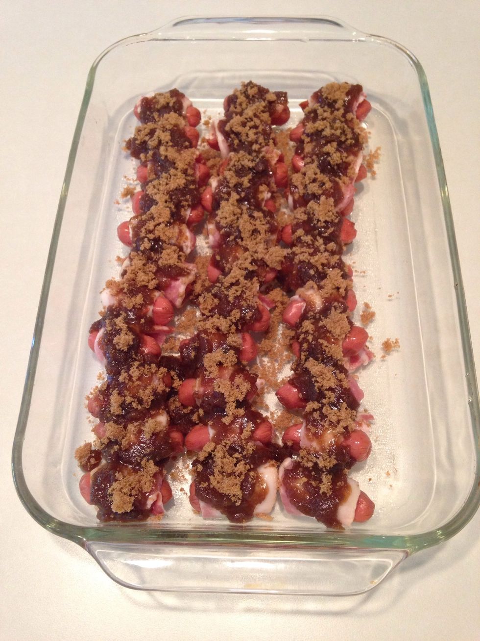 Sprinkle 1/2 cup brown sugar on top.