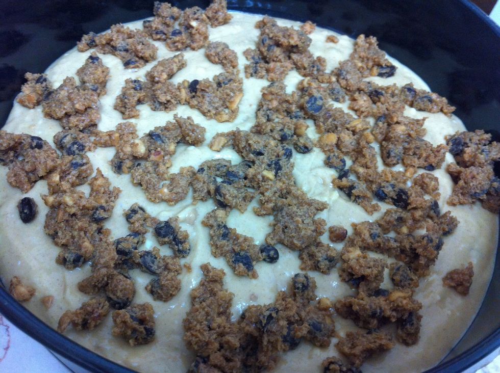 Sprinkle 1/3 of the topping