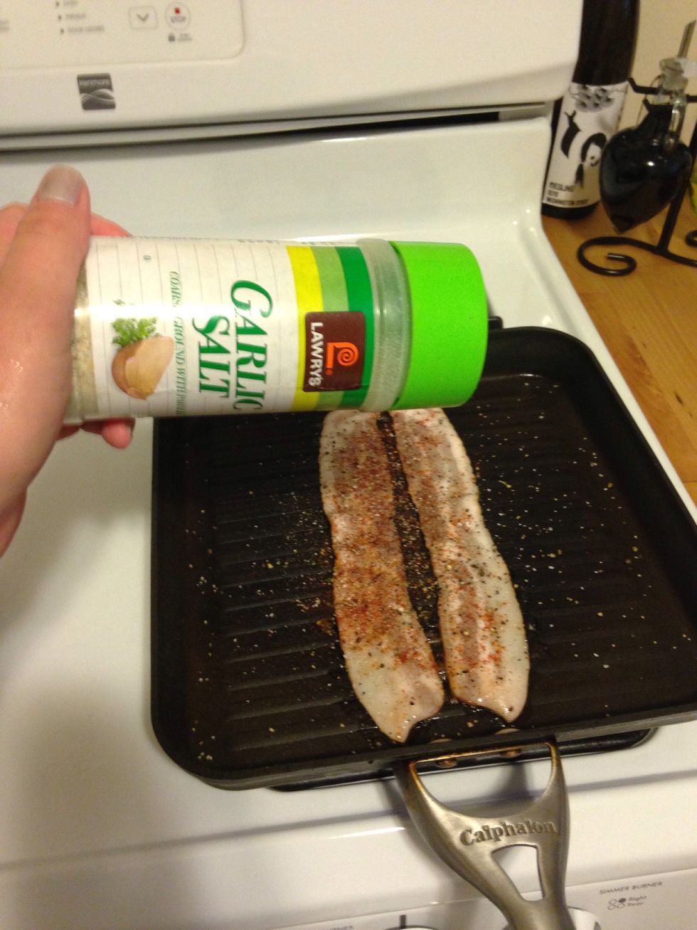Sprinkle 1/4 tsp of garlic salt and 1/4 tsp of onion powder.