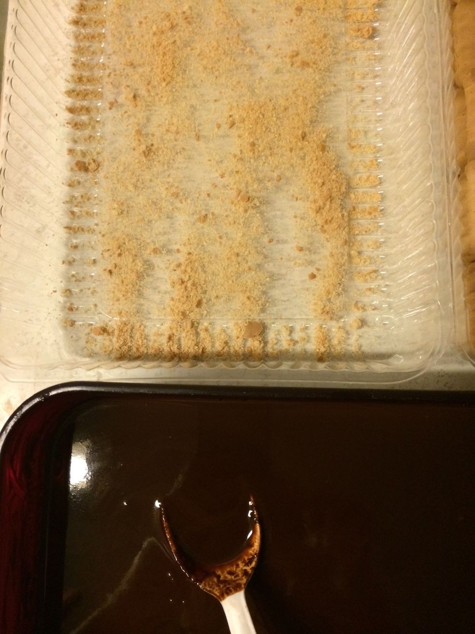 sprinkle a bit of crumbs in the bottom