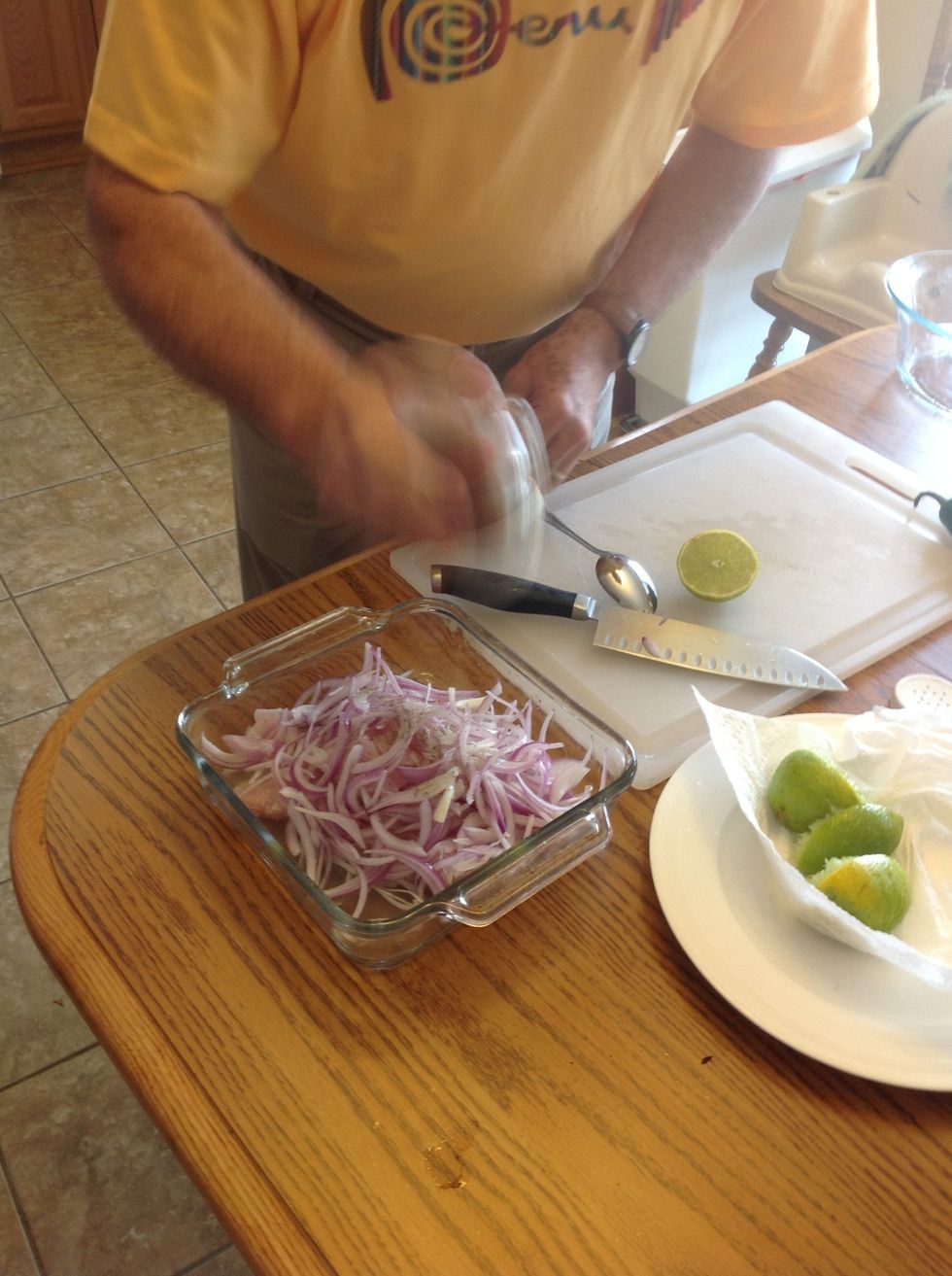 Sprinkle a teaspoon of salt and a few shakes of pepper over it!