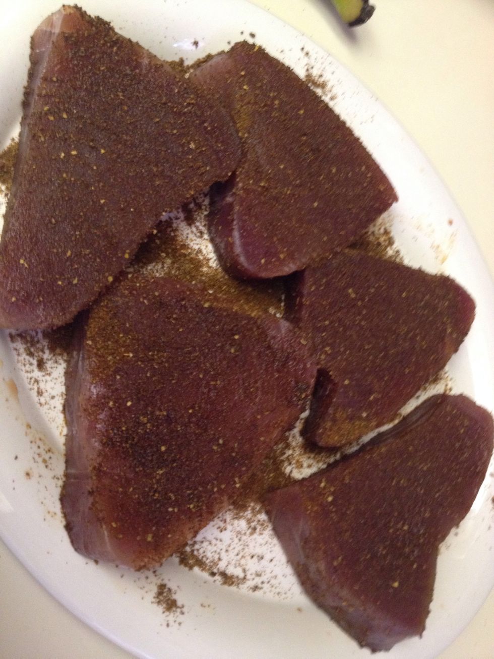 Sprinkle both sides generously with Old Bay Blackened Seasoning.