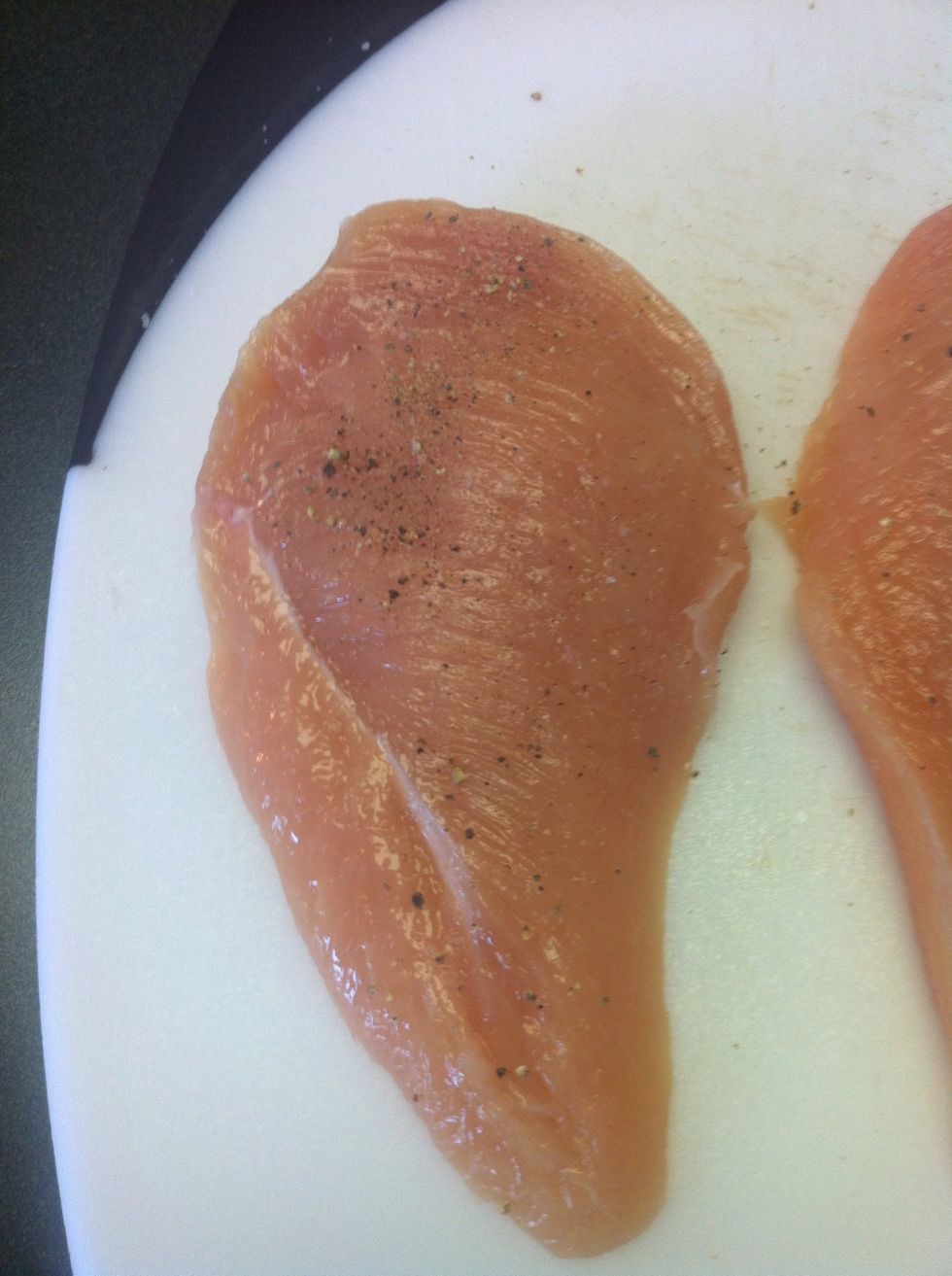 Sprinkle coarse salt and grind black pepper on both sides, if you wish.