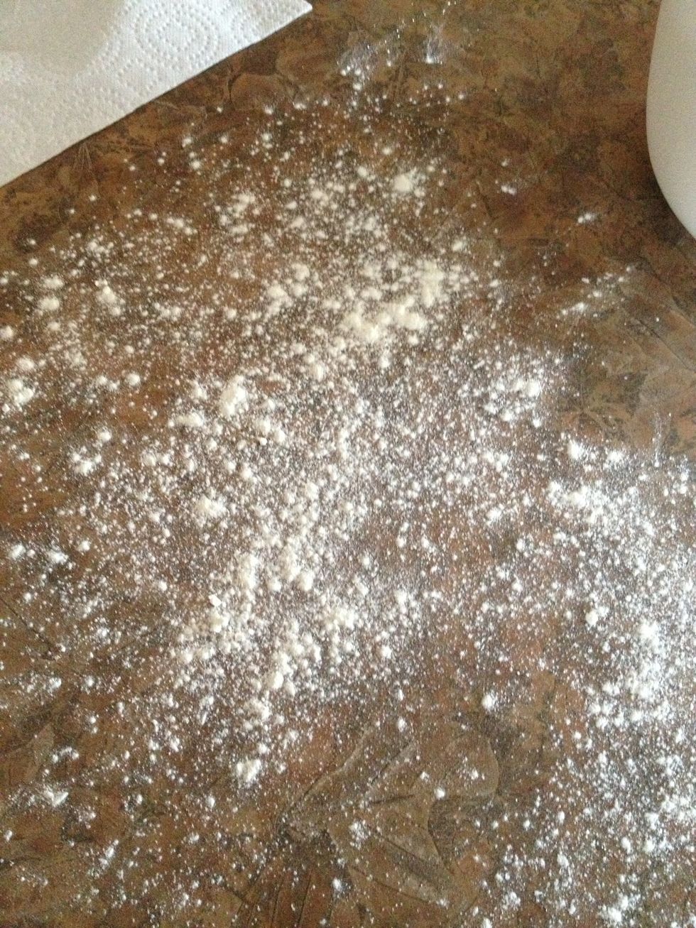 Sprinkle flour on the working surface.