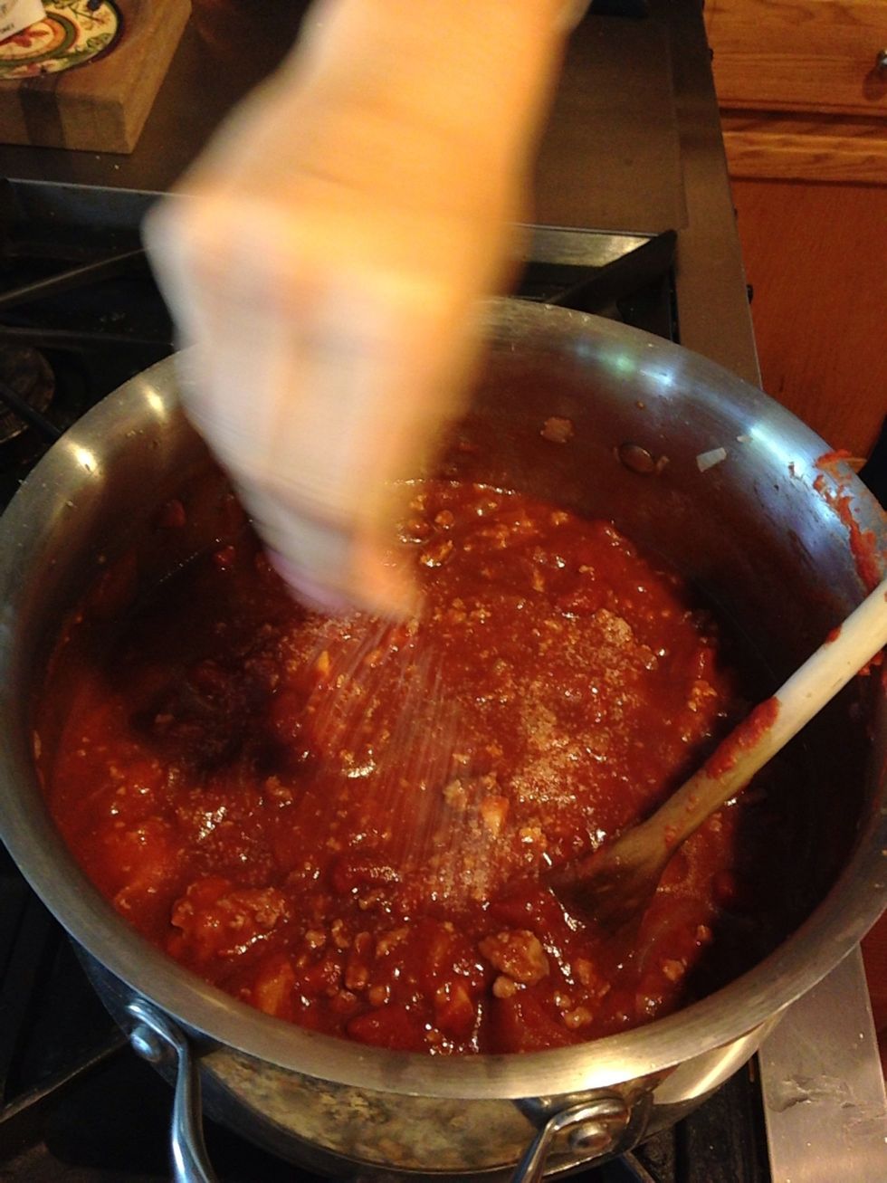 Sprinkle in the pepper and salt..