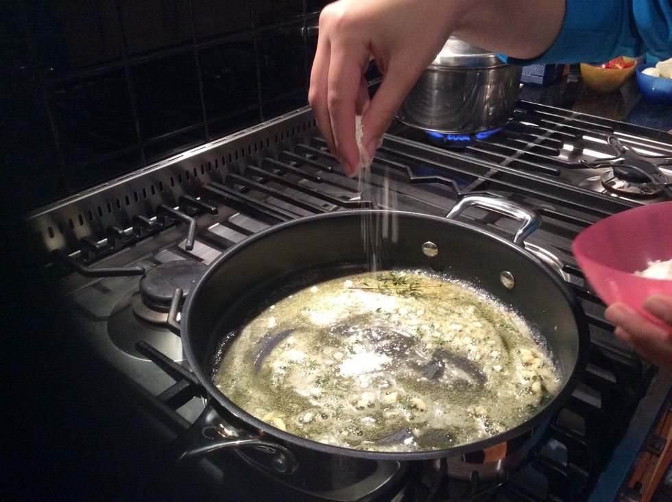 Sprinkle it in slowly but make sure you mix it to make it more smooth