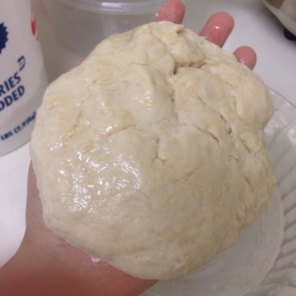 Sprinkle it with olive oil and knead it for about 5 minutes