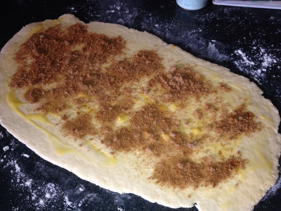 Sprinkle liberally across the dough. For a really fruity version, finely grate an apple, chop dates and figs to mix with the sugar/cinnamon. Drop the oil/butter.