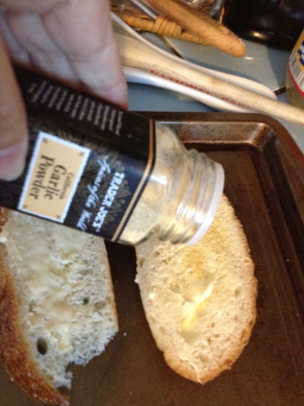 Sprinkle on the garlic powder. Lots is good!
